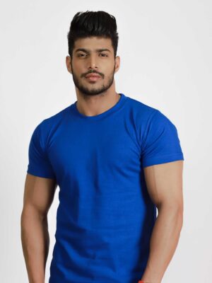 Royal Blue Round Neck T-Shirt - 1